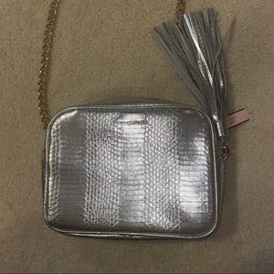 NWT silver victoria’s secret crossbody purse